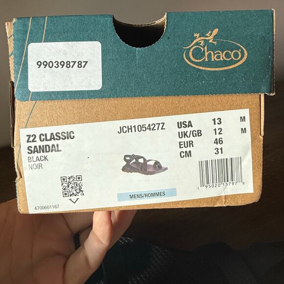 NWT Chaco Men’s Z2 Classic Black Outdoor Hiking Sandals- Size 13M - Picture 9 of 9